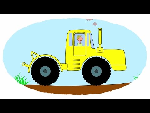 Das Zeichentrick-Malbuch.  Farben lernen – Autos – Traktoren – Teil 2.