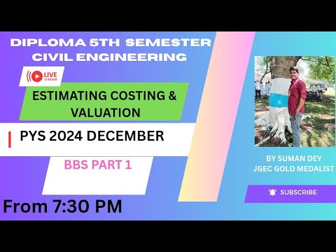 ESTIMATING,COSTING & VALUATION (CEPC 502) 2024 DECEMBER PYS  | WBSCTE | 5TH SEMESTER 2025 | 3RD YEAR