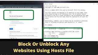 ✅ How To Block Or Unblock Websites Using Hosts File in Windows 10/11/7/8