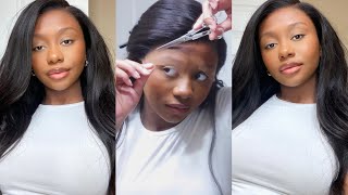 Cut The Lace ONLY! | Fresh Perm Look Yaki Wig | Glueless Installation | Ft. Hairvivi