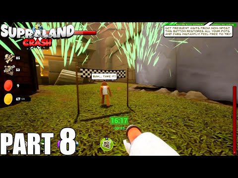 Supraland Crash Walkthrough Gameplay Part 8 - Find 105 Scrap and 65 Bones / PC