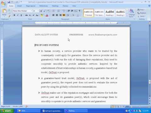 GeTrust: A guarantee-based trust model in Chord-based P2P networks