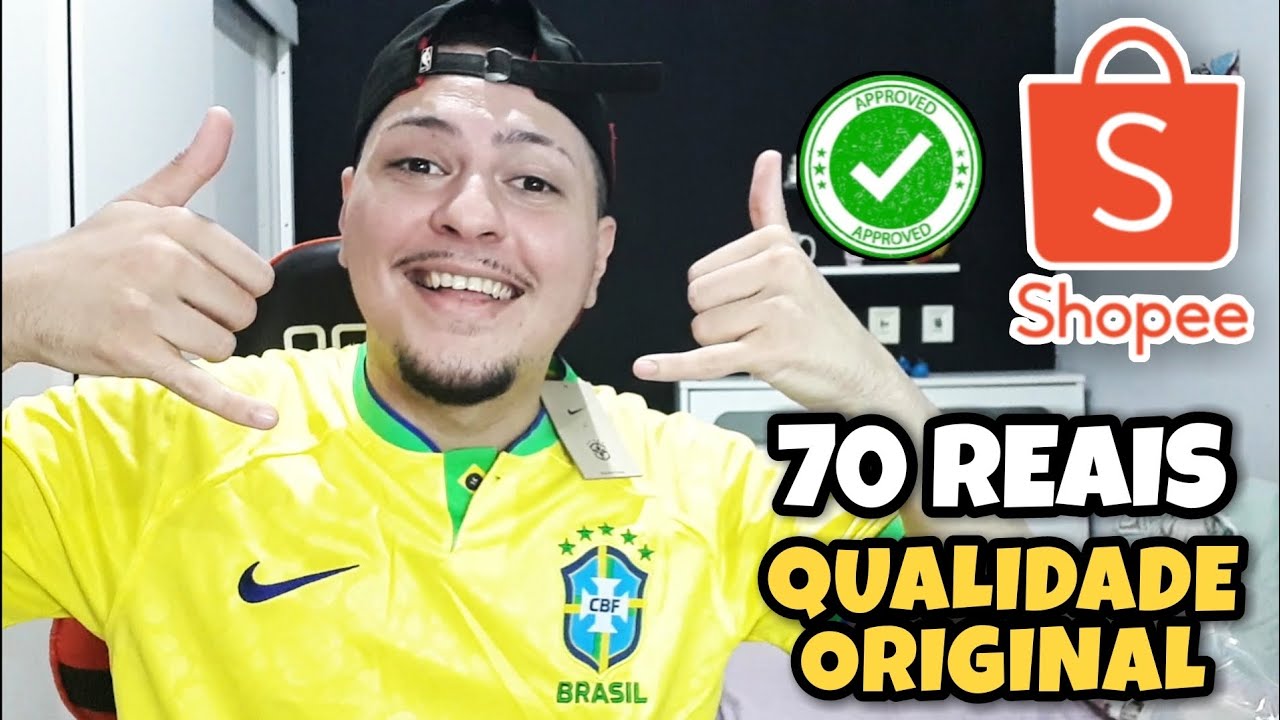 COMPREI A NOVA CAMISA DO BRASIL NA SHOPEE (Unboxing)