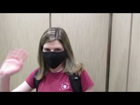 Jordyn Satz rides the BUSY 1994 Metro MRL Traction elevator @ Anderson Hall, WCU, West Chester PA