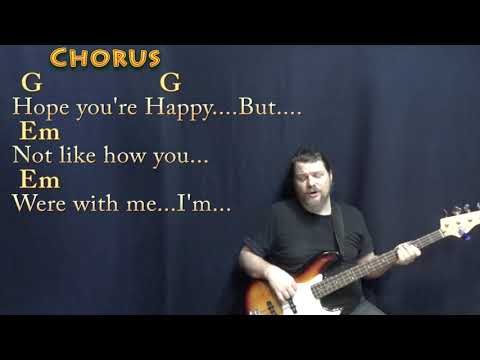 happier (Olivia Rodrigo) Bass Guitar Cover Lesson in G with Chords/Lyrics