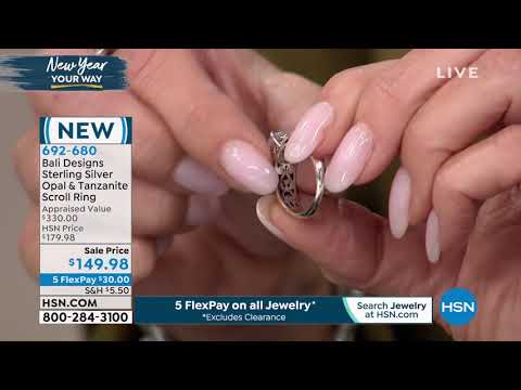 Bali Designs Sterling Silver Ethiopian Opal and Tanzanit...