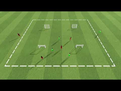 Passspiel - 3 gegen 3 auf umgedrehte Tore