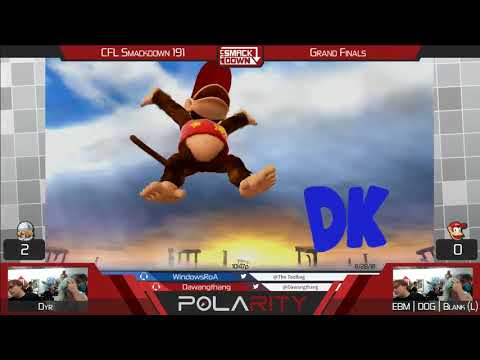 CFL Smackdown 191 Smash 4 - Dyr (Diddy Kong) vs EBM | DOG  | Blank (Sheik) - Grand Finals
