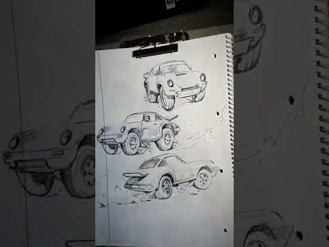Thumbnail for Sketching cars #58 (Porsche 953, Rally Dakar) #splintersketch #cardrawing #sketchbook by Porsche 953