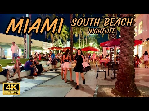 🌙 Miami South Beach Summer Night Walk – Española Way to Collins Avenue via Lincoln Road