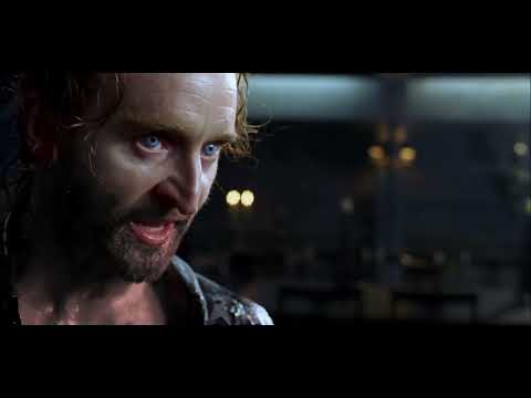 Underworld: Evolution official trailer still with Selene in leather, blue-toned night palette
