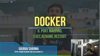 8. Docker (in Hindi) : Docker port mapping, rename container,  restart container,  exec container