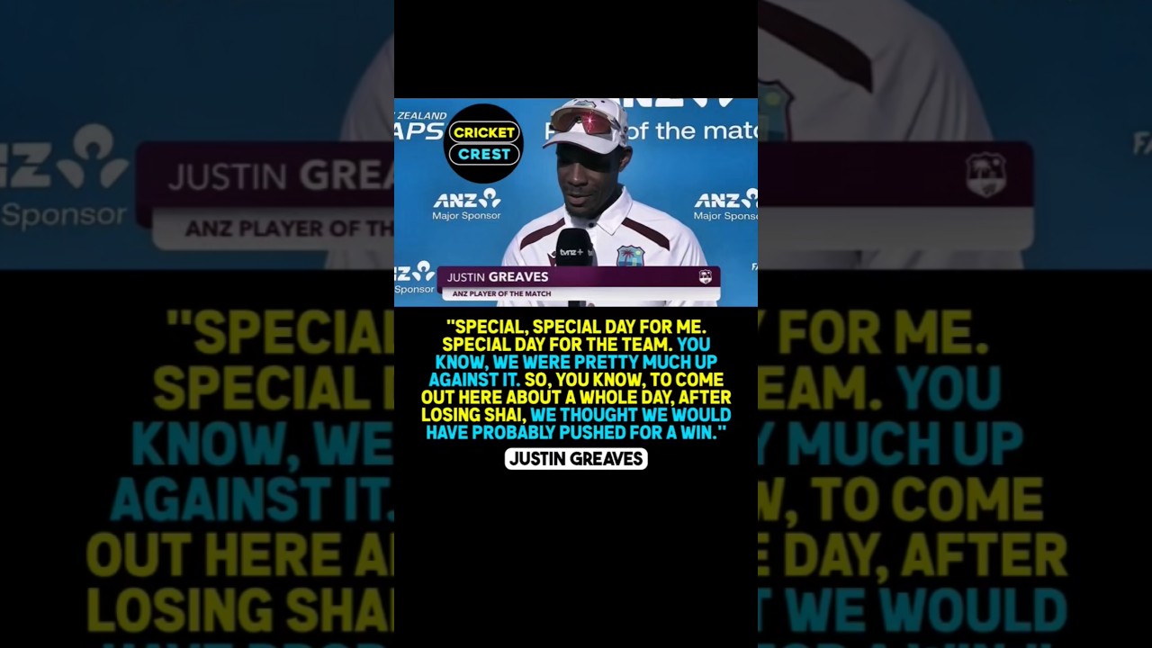 Justin Greaves Reflects on a Special Day for West Indies #westindiesvsnewzealand #justingreaves