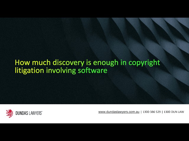 Software litigation – how much evidence is enough? Video