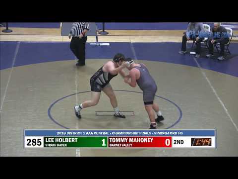 2018-02-24 285 lbs Tommy Mahoney (Garnet Valley) vs Lee Holbert (Strath Haven)