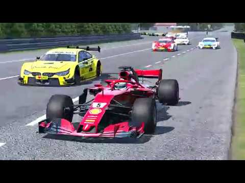 All F1 2018 Cars vs All DTM Cars - Le Mans 24 Hours Circuit