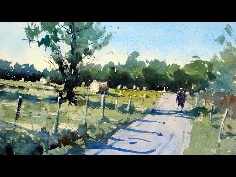 How to paint a rural scene and composition tips - Watercolor demo by Tim Wilmot #22