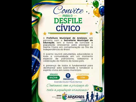 DESFILE CÍVICO 7 DE SETEMBRO ARAIOSES - MA