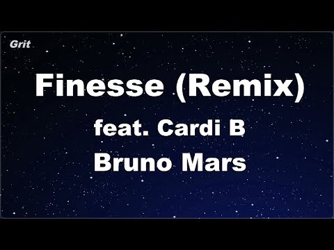 Finesse (Remix) feat. Cardi B - Bruno Mars Karaoke 【No Guide Melody】 Instrumental