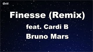 Finesse (Remix) feat. Cardi B - Bruno Mars Karaoke 【No Guide Melody】 Instrumental