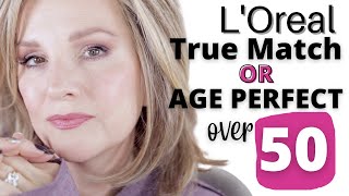 FULL FACE DRUGSTORE MAKEUP / L'Oreal Age Perfect SERUM FOUNDATION & CONCEALER / OVER 50 BEAUTY
