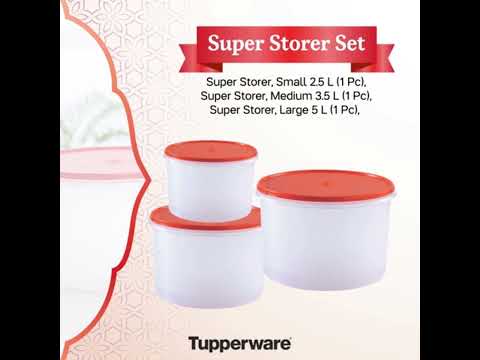 Home red tupperware super storer set, size: 2.5 ltr,3.5 ltr ...