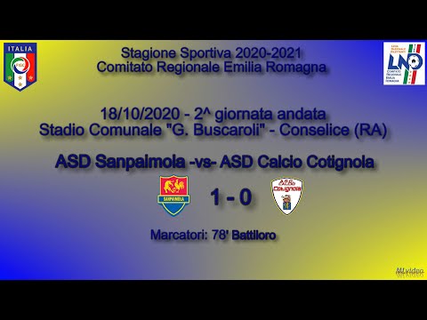 18/10/20 – Eccell. ER "C" – 2^ and. – Sanpaimola-Cotignola 1-0 SINTESI
