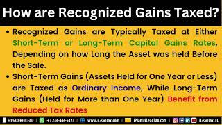 Oct 29, Wednesday - About Recognized Gain