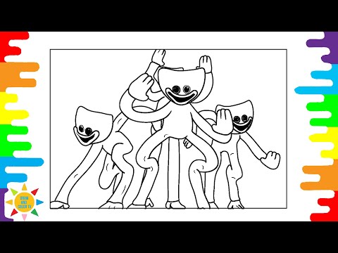Another Version Of The Huggy Wuggy Coloring Page | Huggy Wuggy Coloring | Egzod - Departure