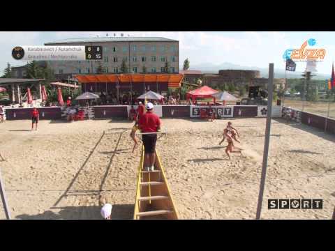 EEVZA U18 2015 FINAL GIRLS Karabinovich/Auramchuk(BLR) VS Graudina/Nechiporuka(LAT)