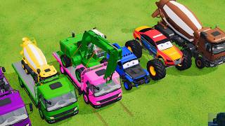 Download lagu TRANSPORTING EXCAVATOR MIXER TRUCK TRACTOR JEEP OFFROAD MONSTER TRUCK GAME FARMING SIMULATOR 22 mp3