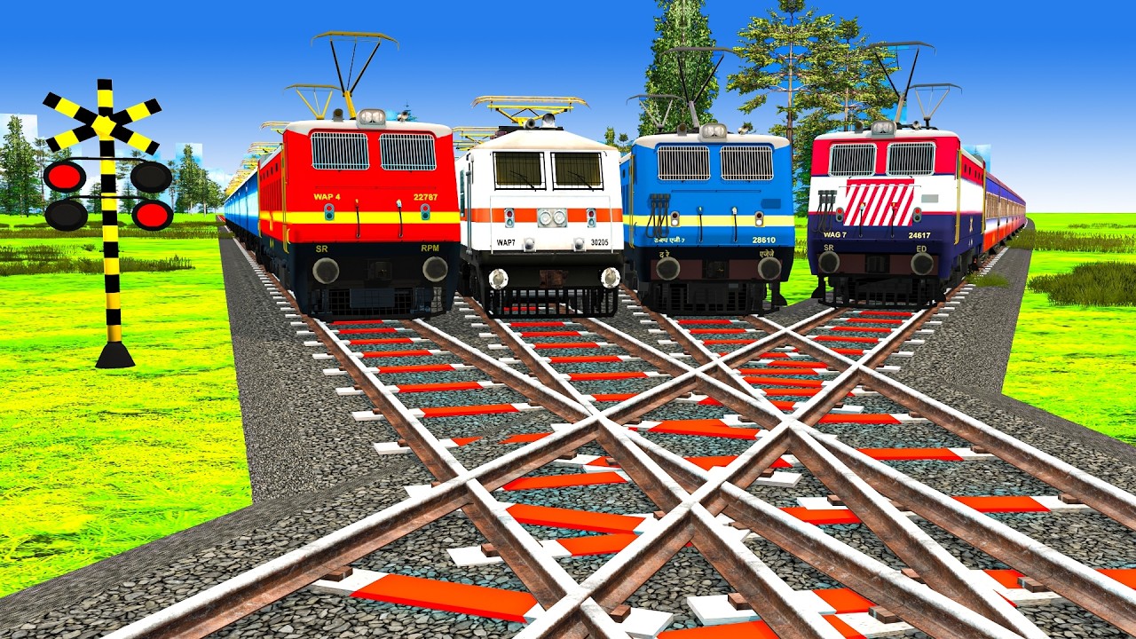 【踏切アニメ】あぶない電車 4 TRAIN THOMAS🚦 Fumikiri 3D Railroad Crossing Animation Kereta Api Kartun #123