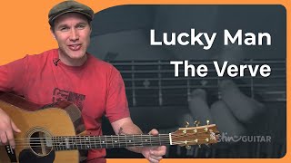 Lucky Man - The Verve (Easy Beginner Song Guitar Lesson BS-703) How to play