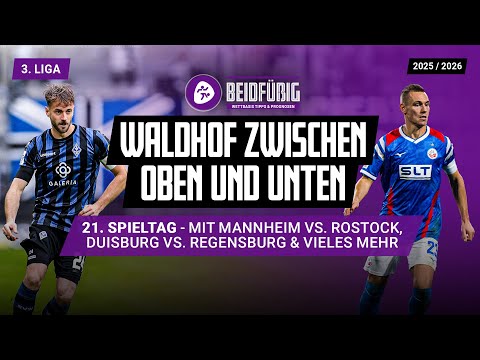3. Liga Tipps ⚽ 21. Spieltag Prognose mit Mannheim vs. Rostock, Aue vs. Ulm🔥 Die "Beidfüßig" Analyse