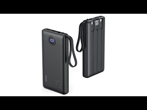 VRURC Portable Charger with Built-in Cable, 10000mAh 22.5W Fast Charging USB C Battery Pack, Cell Phone Power Bank for iPhone 17 16 15 Series Android Tablet (Green) video review thumbnail
