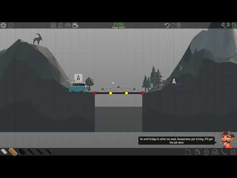 Poly Bridge Gameplay 002 - Game Walkthrough - bridge building simulation-puzzle game