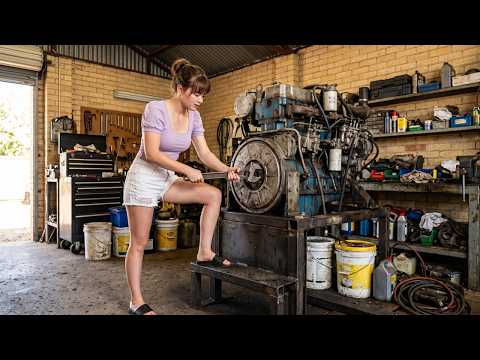 A Diesel Engine That Had Been out of Service For 20 Years Was Restored By a Young Woman in 3 Days.