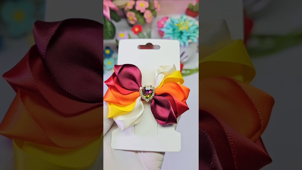 DIY Hair bow tutorial 🎀 | How to make a Ribbon bow #diy #handmade #craft #bow #tutorial