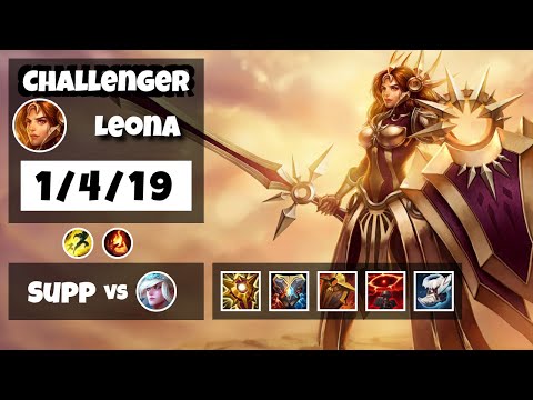 Leona Challenger Gameplay S11 Replay 11.12 Support (1/4/19) - KOREAN