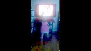 Shaking her booty to Laurie Berkner