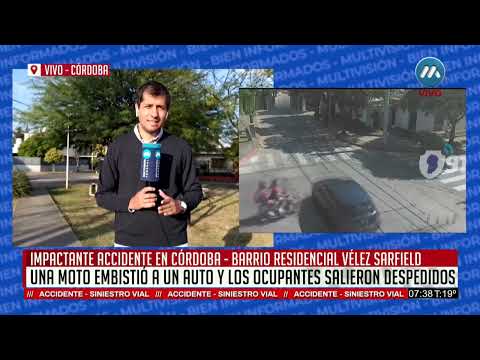 CÓRDOBA: UNA MOTO EMBISTIÓ A UN AUTO Y LOS OCUPANTES SALIERON DESPEDIDOS