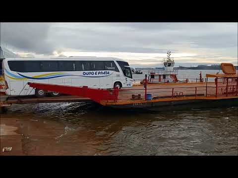 Travessia Rio Tapajós de balsa saindo de Itaituba para Miritituba.