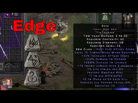 Diablo II Resurrected Rune Words - Edge (Tir Tal Amn)