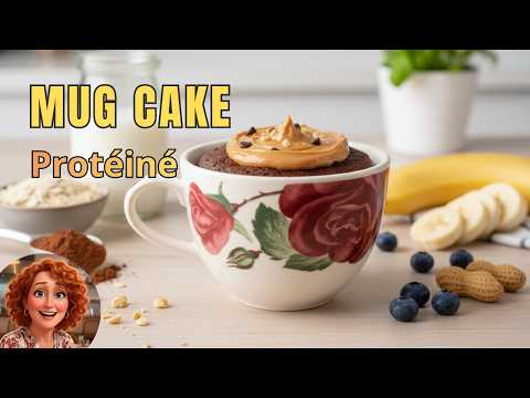 Mug Cake Protéiné Chocolat & Beurre de Cacahuète 🥜🍫 | Prêt en 5 Minutes !