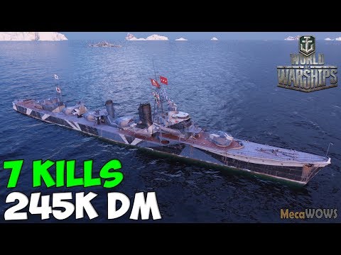 World of WarShips | Shimakaze | 7 KILLS | 245K Damage - Replay Gameplay 4K 60 fps