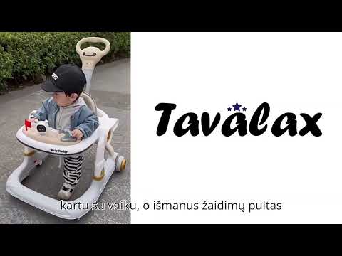 Tavalax reguliuojama vaikiška vaikštynė su žaidimų pultu ir saugumo sistema video