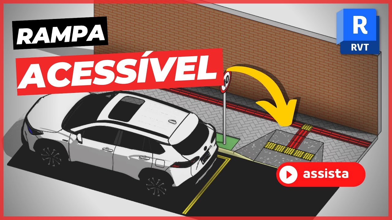 Rampa Acessível | Calçada Rebaixada | Rampa Cadeirante Revit
