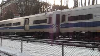 preview picture of video 'Metro-North Railroad train along Scarsdale Parking Lot'