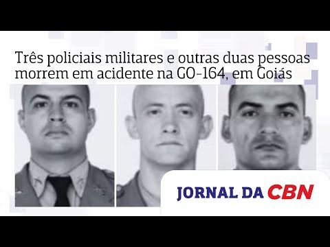 Três policiais militares e outras duas pessoas morrem em acidente na GO-164, em Goiás