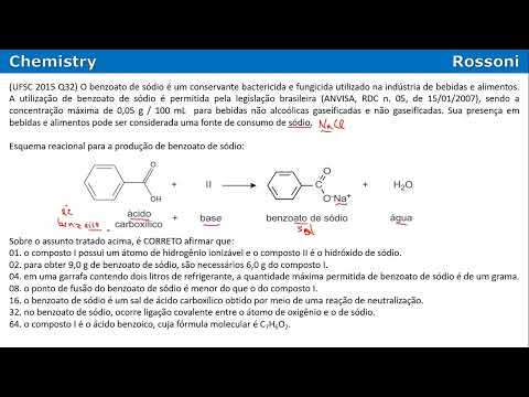 UFSC 2015 Q32 - Benzoato de sódio